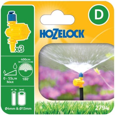 3 x Hozelock 2794 180 Degree Adjustable Micro Water Jet Spray Micro Irrigation