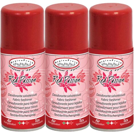 3 X HYGIEN FRESH DeoSpray Deodorante Salva Tessuti e Ambiente RED PASSION 150 ML