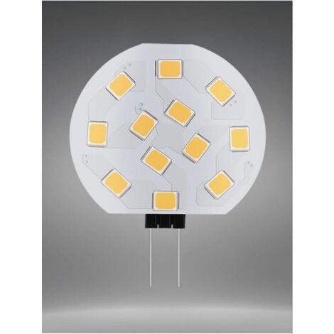 3 X Lampadina 12 Led Luce Calda Lampada Slim Piastra Tonda G4 2 Watt