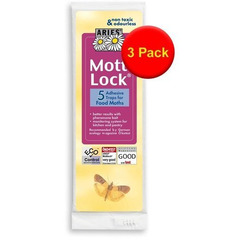 3 X Mottlock Pantry Moth Traps Pk5 Natural Safe Non Toxic Food