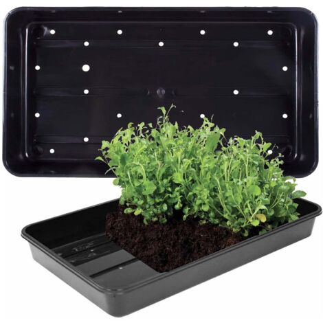 3 x Plastic Heavy Duty Seed Trays With Strong Rim For Extra Rigidity