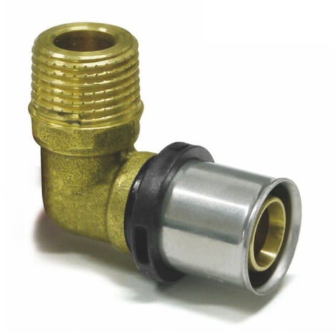 3 x Pressfitting 90° Winkel - Bogen + Außengewinde