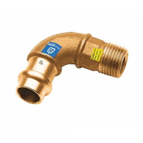 3 x Pressfitting 90° Winkel - Bogen mit Außengewinde