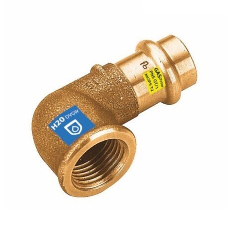 3 x Pressfitting 90° Winkel - Bogen mit Innengewinde