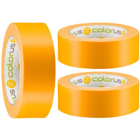 3 x qualità premium nastro adesivo oro per pittori  Nastri di Mascheratura giallo 38mm x 50m  Nastro di Copertura per imbianchini  Masking Tape  Professionale Fineline Tape