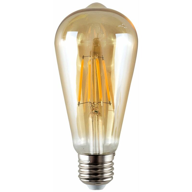 Vintage 4W LED Dimmable ES E27 Amber Light Bulb - Vintage 4W LED Dimmable ES E27 Amber Light Bulb -Pack of 3