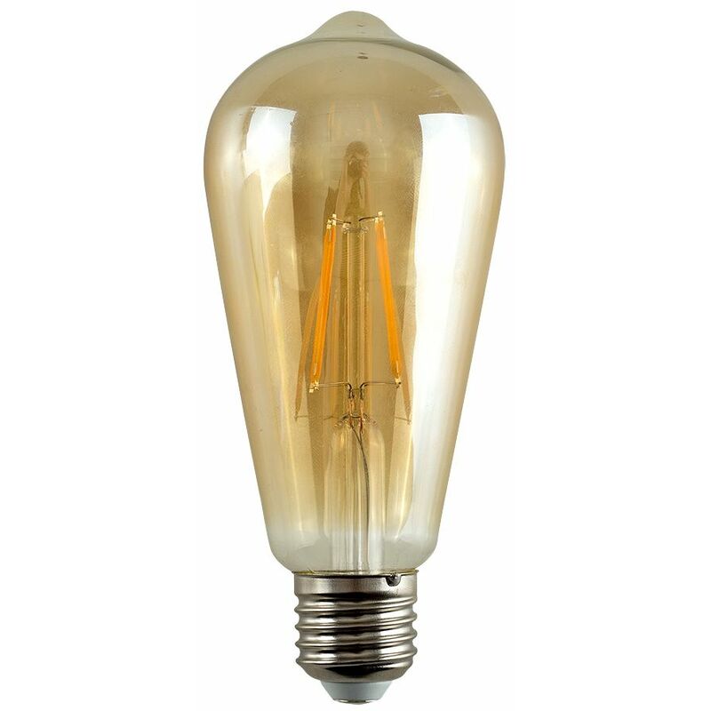 Vintage LED Bulbs Filament Pear Shaped E27 Lightbulb Lamp Amber A+ - Pack of 3