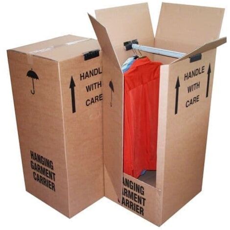 3 x Wardrobe Removal Boxes With Hanging Rails