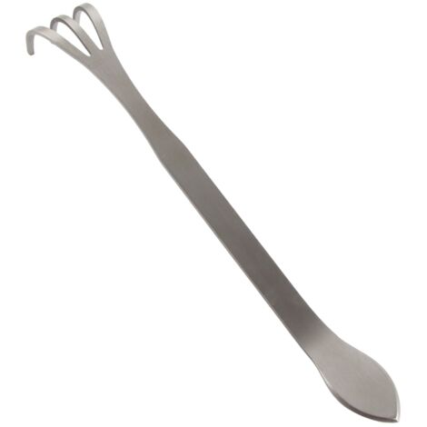 3-zinkiger 24 cm Gartenrechen, Edelstahl-Gartengerät für Gemüsegärten