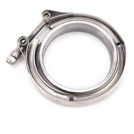 3-Zoll-Turbo-Auspuff-Fallrohr, Edelstahl-V-Band-Klemme, 2-teiliges Flansch-Set