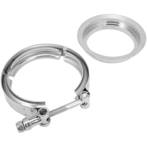 3-Zoll-V-förmiges Klemmset aus Edelstahl für Abgasanlagen.