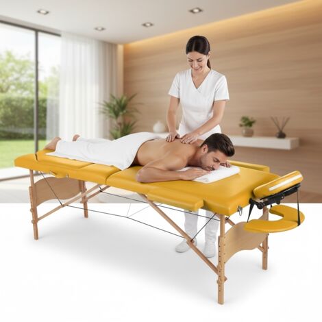 3 ZONEN MOBILE MASSAGELIEGE INKL.TASCHE LIEGE MASSAGEBANK KLAPPBAR GELB