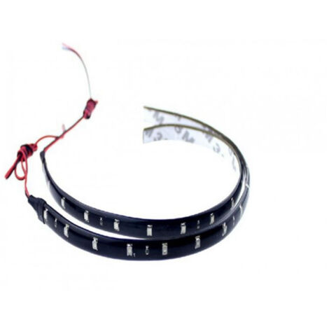 Комплект две 30СМ водоустойчиви диодни ленти - дневни светлини - 12 SMD диода - червени