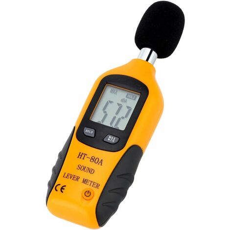 30-130dBA Sound Level Meter, Professional Decibel Meter with Backlit Display (9V Battery Included)