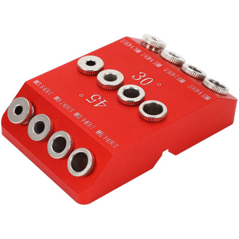 30° 45° 90° Pocket Hole Jig Drill Guide Locator Woodworking Fixture Tool