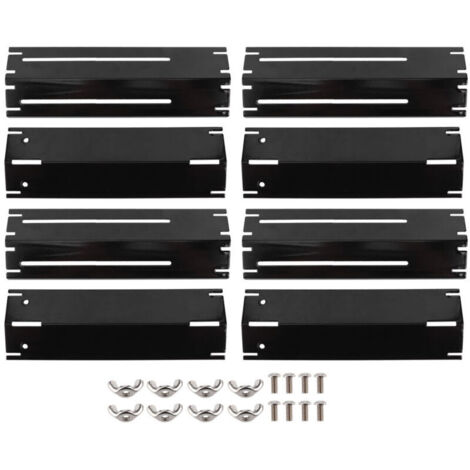 30-53 cm Diffuseur de chaleur universel pour Charbroil , Landmann , Enders , Taino , Barbecook , Proficook , Brinkmann , pièce détachée de distributeur de flamme en acier inoxydable lot de 4，Noir