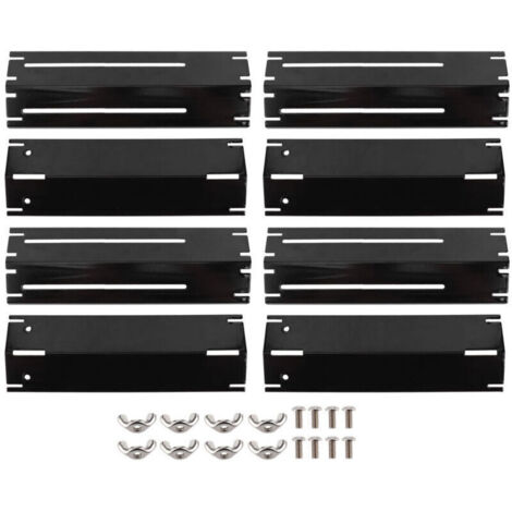 30-53 cm Diffuseur de chaleur universel pour Charbroil , Landmann , Enders , Taino , Barbecook , Proficook , Brinkmann , pièce détachée de distributeur de flamme en acier inoxydable lot de 4，Noir