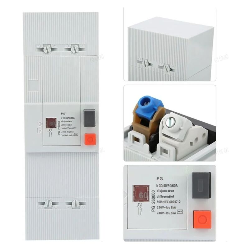 Fitags - 30-60A 50Hz / 60Hz 2P Disjoncteur Commutateur d'Air de Protection Disjoncteur Basse Tension Commutateur de Protection Multiple