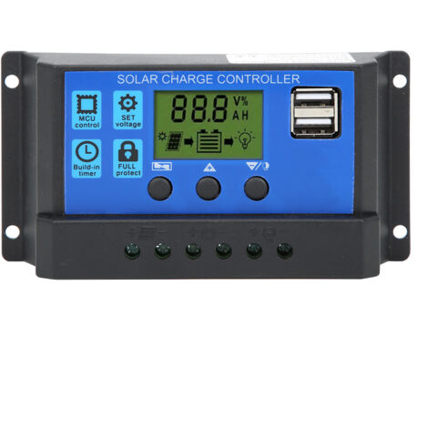 30-A-LCD-Solar-Laderegler mit USB-Anschlüssen und automatischem 12-V-/24-V-Batterieschutz