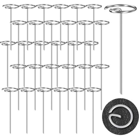30 ancres de jardin en forme de G pour bâche anti-mauvaises herbes, attaches de sol pour toile de jardin, piquets en acier inoxydable, fixation de bâche de protection et gazon synthétique