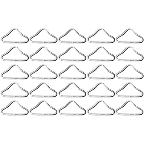 30 anelli triangolari in metallo per trampolini, connettori ad anello per cinghie, clip robuste per accessori