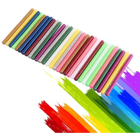 30 Bâtons de Colle à Chaud Colorés pour Projets Créatifs et Bricolage