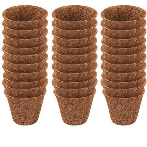 30 biologisch abbaubare Anzuchttöpfe aus Kokosfaser für Sämlinge und Keimung – umweltfreundliches Gartenwerkzeug