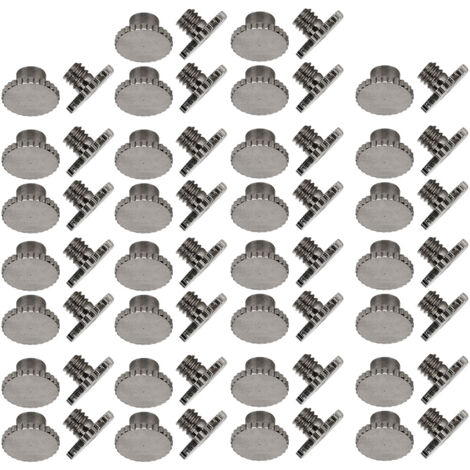 30 Boutons à Visser en Laiton pour Reliure Cuir, Rivets Décoratifs 9.5x6mm, Kit de Clous et Vis 4mm, Lot de 30 (Noir)