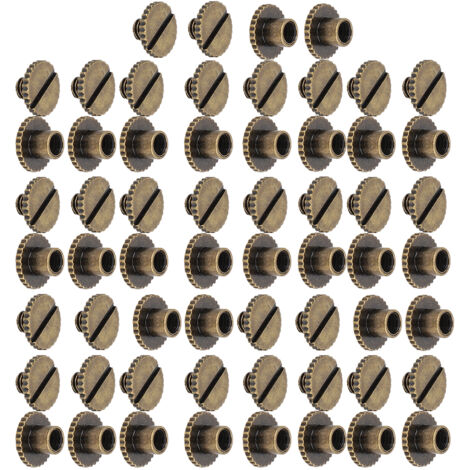 30 Boutons Rivets en Laiton Bronze pour Travail du Cuir, Kit de Fixation 9.5x6mm avec Tiges 4mm - 30 Pièces