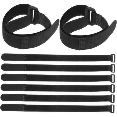 30 bridas negras de 20 cm, reutilizables, para sujetar cables, con cierre de velcro.