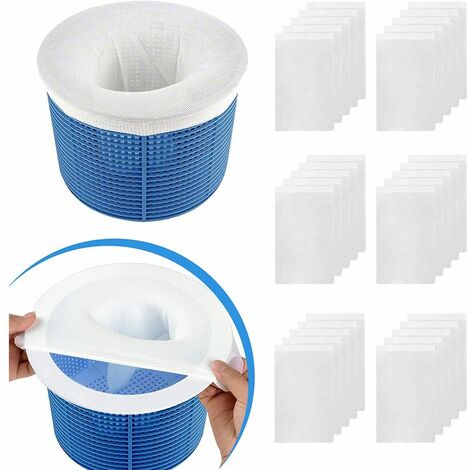 30 calcetines para skimmer de piscina, protectores de filtro perfectos, calcetines para skimmer de piscina para cesta de skimmer de filtro, forro de pantalla de malla ultrafina para cesta de piscina