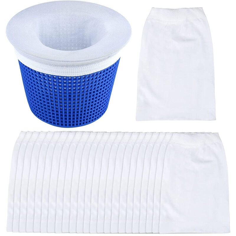 Ensoleille - 30 Chaussettes de Skimmer Haute Qualité, pré Filtre jetable Universel pour Panier de Piscine et Spa