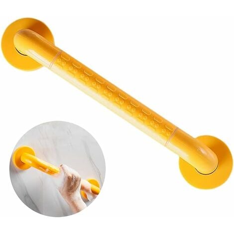 30 cm Barre Wc Handicapé, Barre Maintien Douche, Barres Poignée de Acier Barre D'appui WC, Barre D'appui Avec Un Anneau Lumineux, pour Les Enfants Enceintes Âgés Handicapés, Jaune