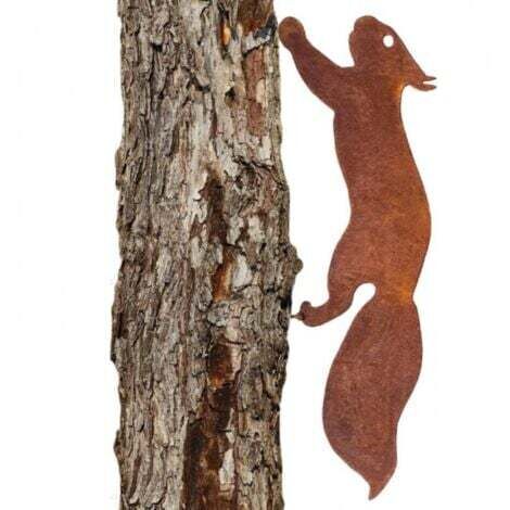 30 cm - Écureuil pour Arbre - Décoration de Jardin en métal -  Patine Rouille Naturelle， Decoration Jardin Rouille