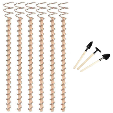 30 cm Gartengerät, 6 Pflanzenstützpfähle mit Kupferdraht und Werkzeug, Pflanzenrahmen
