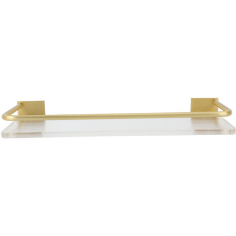 30 cm hohes goldenes Badezimmer-Wandregal, Handtuchhalter aus Aluminium und Acryl, Badezimmeraufbewahrung, rostfrei, modernes Design