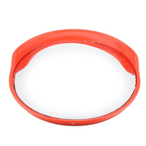 30 cm konvexer Verkehrssicherheitsspiegel mit Montagezubehör, Orange, PC/PE, 130°, blendfrei, für Einfahrten und Garagen