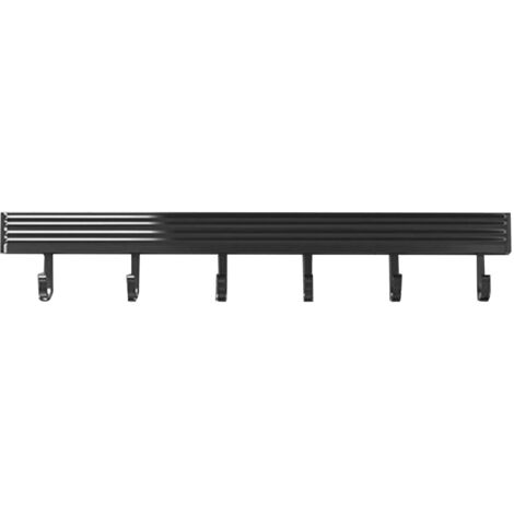 30 cm langer Küchenwandhaken aus Aluminium mit 6 Haken, stabiler Halt, kein Bohren erforderlich, multifunktionale Aufbewahrung für Küchenutensilien