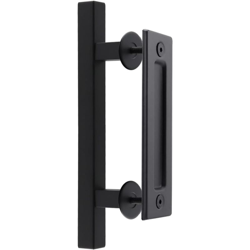 30 cm Poignée Porte Coulissante, Rectangulaire Poignée de Porte Noire Poignée pour Portails, Garages, Armoires