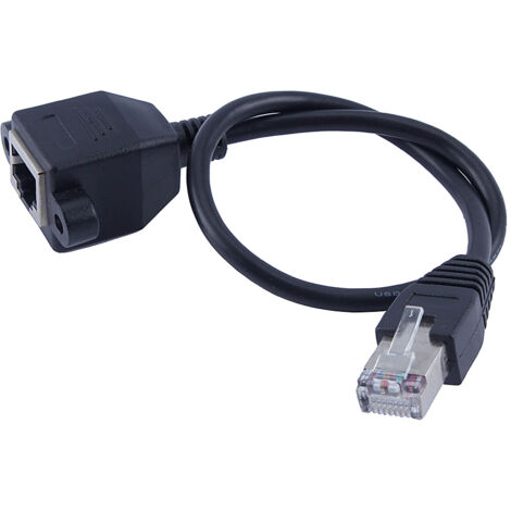 30 cm RJ45 Ethernet-LAN-Verlängerungskabel (Stecker auf Buchse) zur Schraubmontage in Schalttafeln