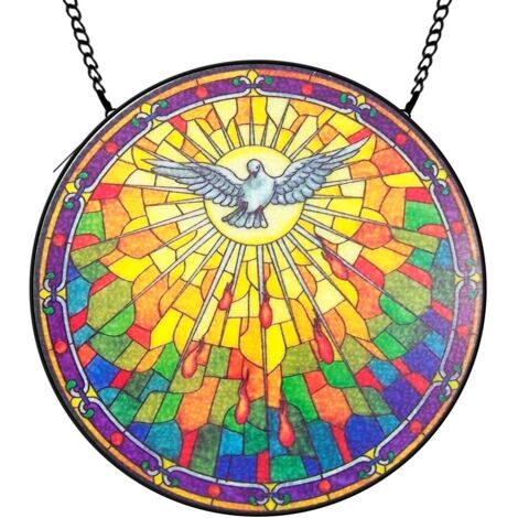 30 cmAttrape-soleil oiseau en vitrail avec fleurs, décoration suspendue fenêtre, cadeau pour maman grand-mère