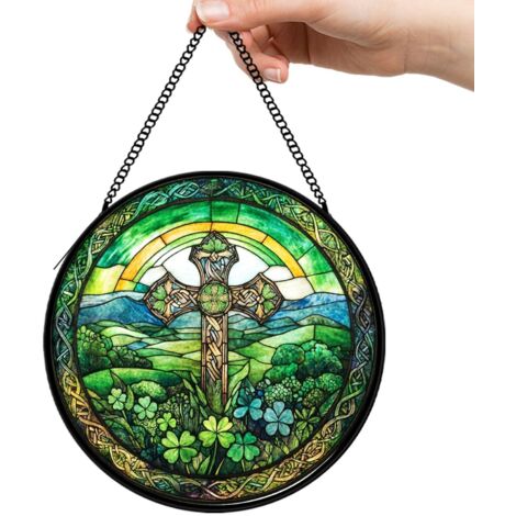 30 cmDécor attrape-soleil vitrail fleurs oiseaux papillons, suspension fenêtre, idée cadeau maman femme
