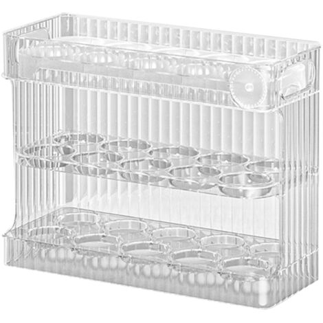30 Count Flip Fridge Egg Tray Container PET Auto Keep Eggs Fresh Flip Egg Tray Container for Refrigerator Dooor Translucent Color
