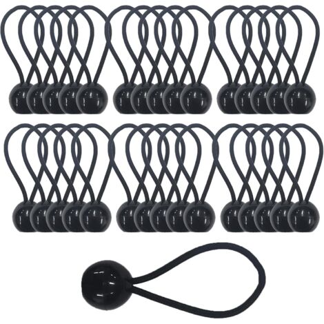 30 cuerdas elásticas con bolas, ideales para lonas, carpas, carpas, cortinas, lonas ...