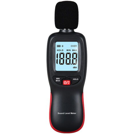 30 dB bis 130 dB tragbares digitales Schallpegelmessgerät mit hintergrundbeleuchtetem LCD-Display – Dezibelmessgerät für den Innen- und Außenbereich