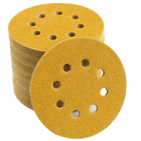 30 disques abrasifs auto-agrippants 125 mm grain 80 pour ponceuse orbitale, 8 trous