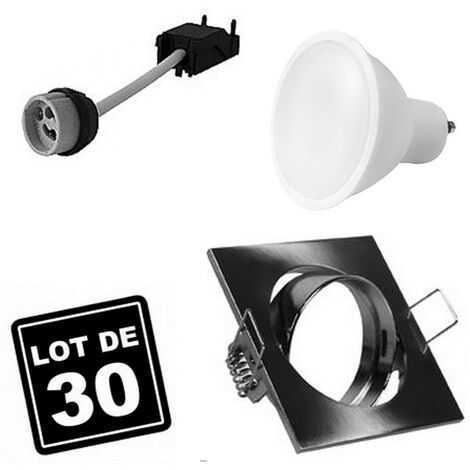 30 Einbaustrahlers 5W Warmweiß quadratisch einbaubar schwenkbar Alu gebürstet GU10 LED 2700k