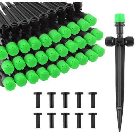 30 Émetteur, Rotation 360 Degrés, Goutteur, Tuyau 1/4 Pouces, Jardin