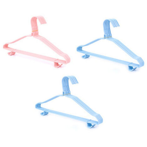 30 ergonomische, umweltfreundliche, rutschfeste Kleiderhaken aus Metall für Zuhause (zufällige Farbe: Rosa/Blau)