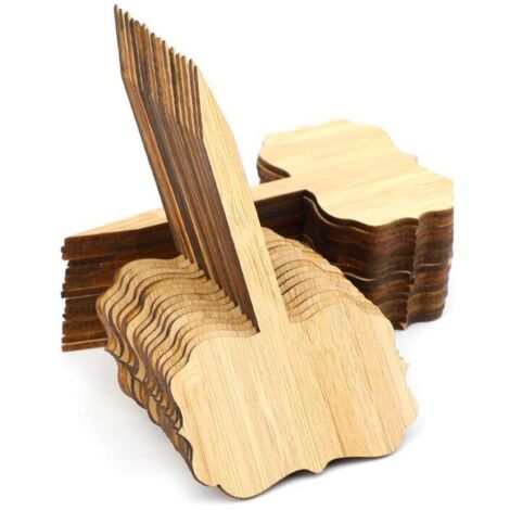 30 etiquetas de bambú para plantas, marcadores decorativos tipo T, letrero de madera para jardín con bolígrafo, para macetas con semillas, hierbas, flores y verduras.